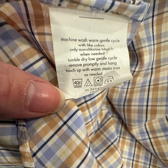 Men's Chaps Plaid Long Sleeve Button Down Dress Shirt - 17 1/2" - Picture 6 of 7